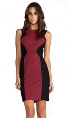 BCBGMAXAZRIA Evelyn Sleeveless Colorblock Dress in Merlot  REVOLVE at Revolve