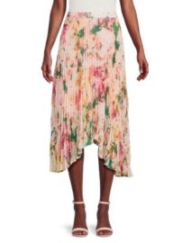 BCBGMAXAZRIA Floral Pleated Midi Skirt on SALE at Saks Off 5th