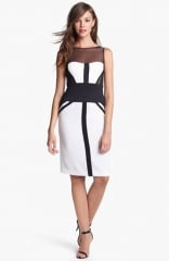 BCBGMAXAZRIA Illusion Yoke Colorblock Sheath Dress at Nordstrom