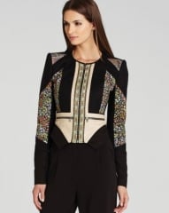 BCBGMAXAZRIA Jacket - Neil Print Blocked Moto at Bloomingdales