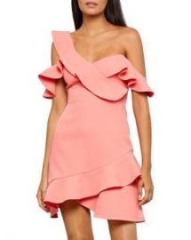 BCBGMAXAZRIA Malik Asymmetric Ruffle Off-the-Shoulder Mini Dress - 100 Exclusive   Bloomingdales at Bloomingdales