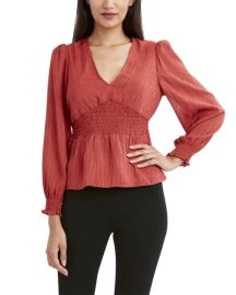 BCBGMAXAZRIA Orange Blouse at Shop Simon