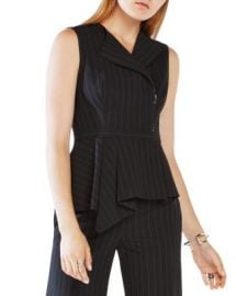 BCBGMAXAZRIA Pinstripe Peplum Top at Bloomingdales