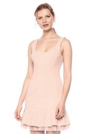 BCBGMAXAZRIA Scoop Neck Fluted Dress at Amazon