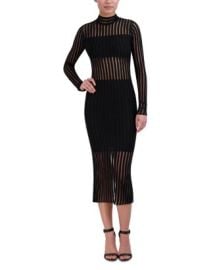 BCBGMAXAZRIA Sheer Stripe Midi Dress Bloomingdales at Bloomingdales