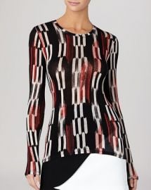 BCBGMAXAZRIA Top - Agda Long Sleeve Printed at Bloomingdales