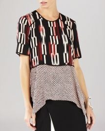 BCBGMAXAZRIA Top - Kacy Print Blocked Layered at Bloomingdales