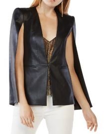 BCBGMAXAZRIA Upas Faux Leather Cape at Bloomingdales