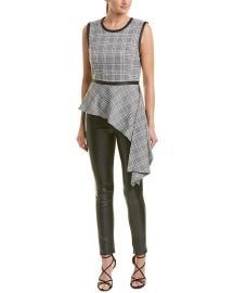 BCBGMAXAZRIA Women s Asymmetrical Houndstooth Drape Top at Amazon