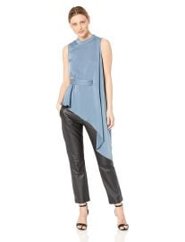 BCBGMAXAZRIA Women s Asymmetrical Peplum Top at Amazon