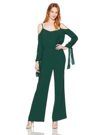 BCBGMAXAZRIA Women s Jordane Woven Cold Shoulder Jumpsuit at Amazon