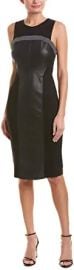 BCBGMAXAZRIA Women39s Faux Leather-Trimmed Dress at  Womens Clothing store at Amazon