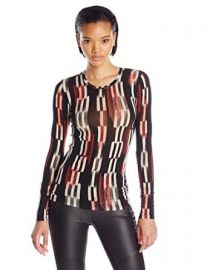 BCBGMAXAZRIA Womenand39s Agda Printed Knit Top at Amazon