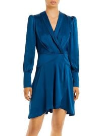 BCBGMAXAZRIA Womens Faux Wrap Mini Cocktail and Party Dress ShopSimon at Shop Simon