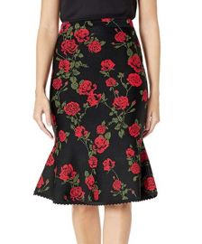 BCBGMAXAZRIA Womens La Rosa Flared Pencil Skirt at Amazon