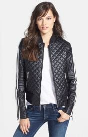 BCBGMAXAZRIA and39Morganand39 Quilted Faux Leather Bomber Jacket at Nordstrom