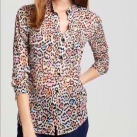 BCBGMaxAzria Tops Bcbgmaxazria Anderson Woven Silk Leopard Print Blouse Size Xs Poshmark at Poshmark