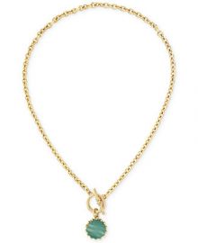 BCBGeneration Gold-Tone Green Stone Toggle Pendant Necklace at Macys