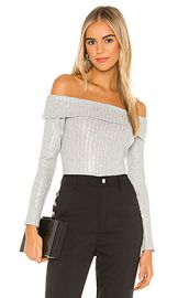 BCBGeneration Off The Shoulder Knit Top in Metallic Multi Combo from Revolve com at Revolve