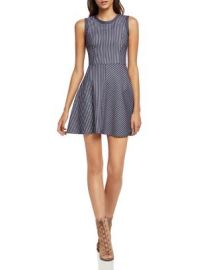 BCBGeneration Sleeveless Stripe Flare Dress at Bloomingdales