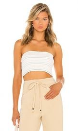 BCBGeneration Smocked Tube Top in White  Rainbow at Revolve