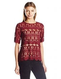 BCBGeneration Women s Lace Tunic Top at Amazon