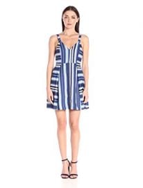 BCBGeneration Women s Nautical Print Fit-and-Flare Dress at Amazon