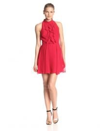 BCBGeneration Womenand39s Ruffle Front Dress in red at Amazon