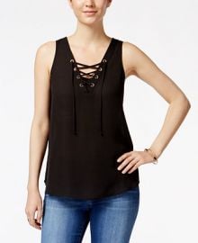 BCX Juniors  Sleeveless Lace-Up Blouse at Macys