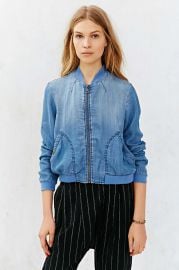 BDG Chambray Drapey Bomber Jacket f at Urban Outfitters