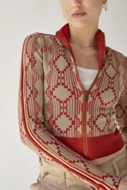 BDG Chandler Geometric Zip Up Sweater at Urban Outfitters