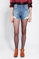 BDG Erin High-Rise Denim Short - Lace Embroidered at Urban Outfitters