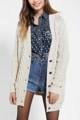 BDG Fisherman Cardigan in White at Urban Outfitters