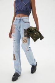 BDG High-Waisted Cowboy Jean  Printed Patchwork at Urban Outfitters