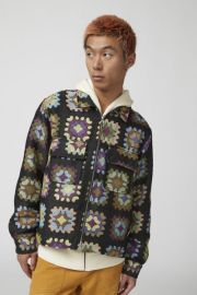 BDG Jacquard Granny Square Zip Shirt at Urban Outfitters