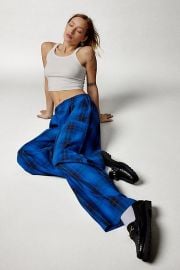 BDG Mae Flannel Pant in Blue at Urban Outfitters