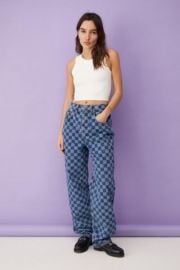 BDG Two-Tone Checkerboard High-Waisted Baggy Boyfriend Jean at Urban Outfitters