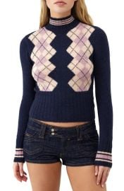 BDG Urban Outfitters Argyle Turtleneck Crop Sweater at Nordstrom Rack