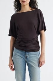 BDG Urban Outfitters Ruched Boat Neck Top at Nordstrom