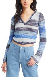 BDG Urban Outfitters Stripe Flare Sleeve Crop Sweater at Nordstrom