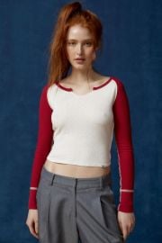 BDG Viv Spliced Notch Neck Tee at Urban Outfitters