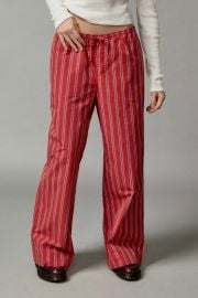 BDG at Urban Outfitters Joey Poplin Wide Leg Pant in Red Multi at Urban Outfitters