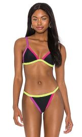 BEACH RIOT Mika Bikini Top in Black Multi at Revolve