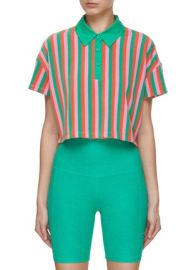 BEACH RIOT Willa Cropped Polo Top Women Lane Crawford at Lane Crawford