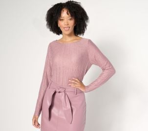 BEAUTIFUL by Lawrence Zarian Boatneck 34 Sleeve Top - QVCcom at QVC