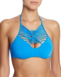 BECCA  by Rebecca Virtue Electric Current High Neck Bikini Top at Bloomingdales