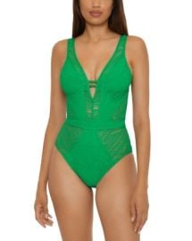 BECCA by Rebecca Virtue Color Play Crochet Plunge One Piece Swimsuit Bloomingdale39s at Bloomingdales