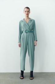 BELTED JUMPSUIT - Sea green   United States at Zara