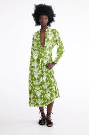 BELTED PRINTED DRESS - Green   United States at Zara