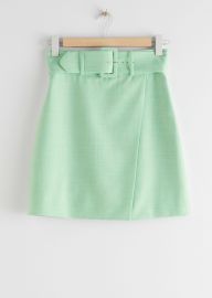 BELTED TAILORED OVERLAP MINI SKIRT at & Other Stories